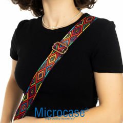 Microcase Universal Kancalı Ayarlanabilir Desenli Çanta Sapı Çanta Askısı Omuz Askılığı Kayışı AL4512