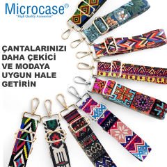 Microcase Universal Kancalı Ayarlanabilir Desenli Çanta Sapı Çanta Askısı Omuz Askılığı Kayışı AL4512