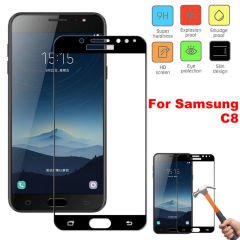 Samsung Galaxy C8 Tam Kaplayan Çerçeveli Tempered Cam Koruma