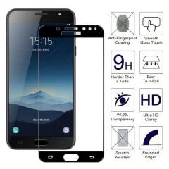 Samsung Galaxy C8 Tam Kaplayan Çerçeveli Tempered Cam Koruma