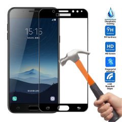 Samsung Galaxy C8 Tam Kaplayan Çerçeveli Tempered Cam Koruma