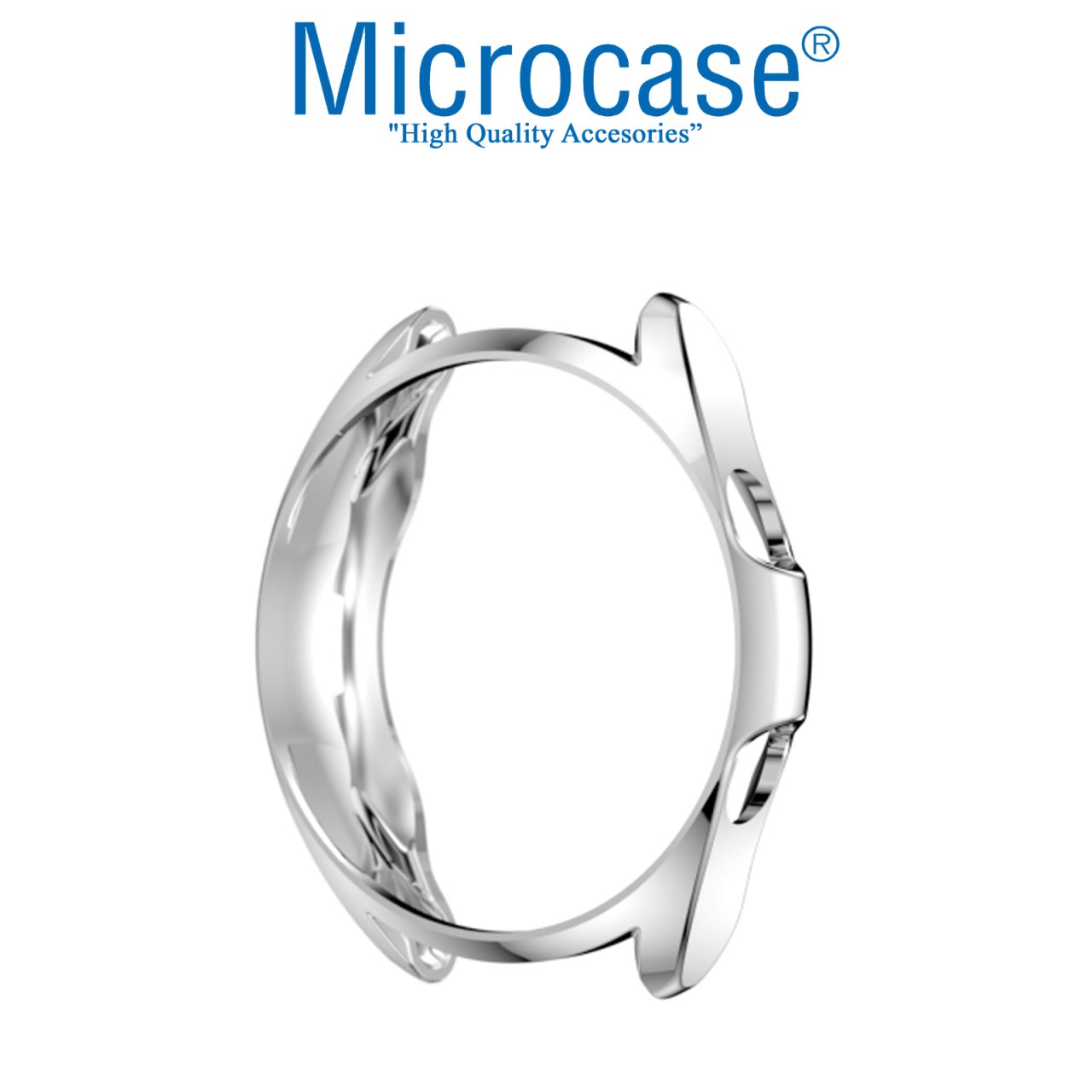 Microcase Samsung Galaxy Watch3 41 mm Önü Açık Tasarım Silikon Kılıf - Gümüş