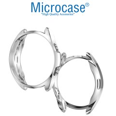 Microcase Samsung Galaxy Watch3 41 mm Önü Açık Tasarım Silikon Kılıf - Gümüş