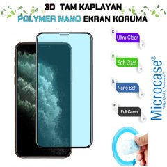Microcase iPhone 11 Pro Max 3D Kavisli Tam Kaplayan Polymer Nano Ekran Koruma - Siyah