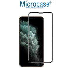 Microcase iPhone 11 Pro Ön ve Arka Tam Kaplayan Çerçeveli Tempered Ekran Koruyucu Cam - Siyah