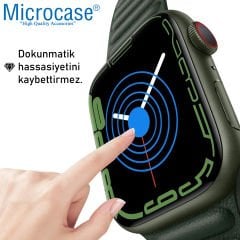 Microcase Apple Watch SE 2022 44 mm Diamond Serisi Parmak İzi Bırakmayan TPU Ekran Koruma Filmi - Şeffaf