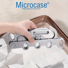 Microcase Sert ABS Plastik Katlanabilir 5 Kancalı Takı Eşya Çanta Şapka Kıyafet Askısı 2 Adet - AL4992 Gri