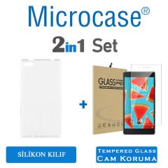 Lenovo Tab 7 HD 7504 Silikon Tpu Soft Kılıf + Ekran Koruma