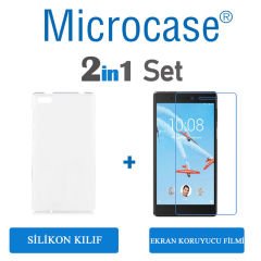 Lenovo Tab 7 HD 7504 Silikon Tpu Soft Kılıf + Ekran Koruma
