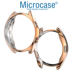 Microcase Samsung Galaxy Watch3 41 mm Önü Açık Tasarım Silikon Kılıf - Rose Gold