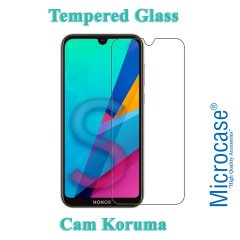 Microcase Huawei Honor 8S Yüzük Standlı Armor Silikon Kılıf - Siyah + Tempered Glass Cam Koruma