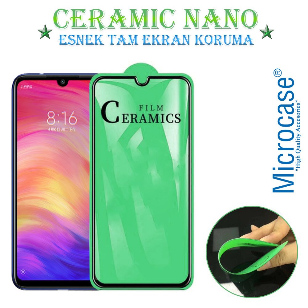Microcase Xiaomi Redmi Note 7 Tam Kaplayan Esnek Ceramic Nano Ekran Koruma - Siyah