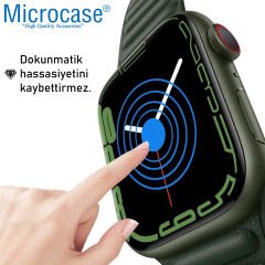 Microcase Apple Watch 8 41 mm Diamond Serisi Parmak İzi Bırakmayan TPU Ekran Koruma Filmi - Şeffaf