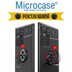 Microcase Samsung Galaxy S22 Ultra Focus Seri Yüzüklü Kılıf Siyah