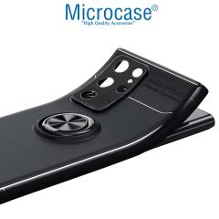 Microcase Samsung Galaxy S22 Ultra Focus Seri Yüzüklü Kılıf Siyah