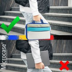 Microcase Huawei MatePad 11 (2023) ile uyumlu Tablet Macbook Laptop Tablet Çantası 2 Bölmeli AL4821 Krem Turkuaz Bej