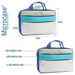 Microcase Huawei MatePad 11 (2023) ile uyumlu Tablet Macbook Laptop Tablet Çantası 2 Bölmeli AL4821 Krem Turkuaz Bej