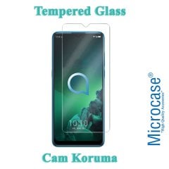 Microcase Alcatel 3x 2019 Pudding TPU Serisi Silikon Kılıf - Siyah + Tempered Glass Cam Koruma