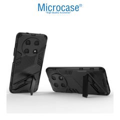 Microcase Huawei Nova Y90 Matrix Serisi Armor Standlı Perfect Koruma Kılıf - Siyah