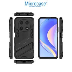 Microcase Huawei Nova Y90 Matrix Serisi Armor Standlı Perfect Koruma Kılıf - Siyah