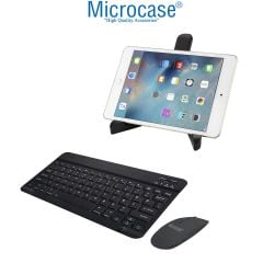 Microcase Samsung Galaxy Tab A7 T500 T505 T507 2020 10.4 Tablet Çanta + Bluetooth Klavye + Mouse + Tablet Standı Siyah - AL4234