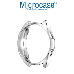 Microcase Samsung Galaxy Watch3 45 mm Önü Açık Tasarım Silikon Kılıf - Gümüş