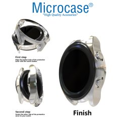 Microcase Samsung Galaxy Watch3 45 mm Önü Açık Tasarım Silikon Kılıf - Gümüş