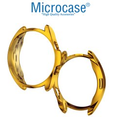 Microcase Samsung Galaxy Watch3 45 mm Önü Açık Tasarım Silikon Kılıf - Gold