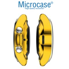 Microcase Samsung Galaxy Watch3 45 mm Önü Açık Tasarım Silikon Kılıf - Gold