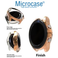 Microcase Samsung Galaxy Watch3 45 mm Önü Açık Tasarım Silikon Kılıf - Rose Gold
