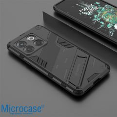 Microcase OnePlus Ace Pro - OnePlus 10T 5G Matrix Serisi Armor Standlı Perfect Koruma Kılıf - Siyah