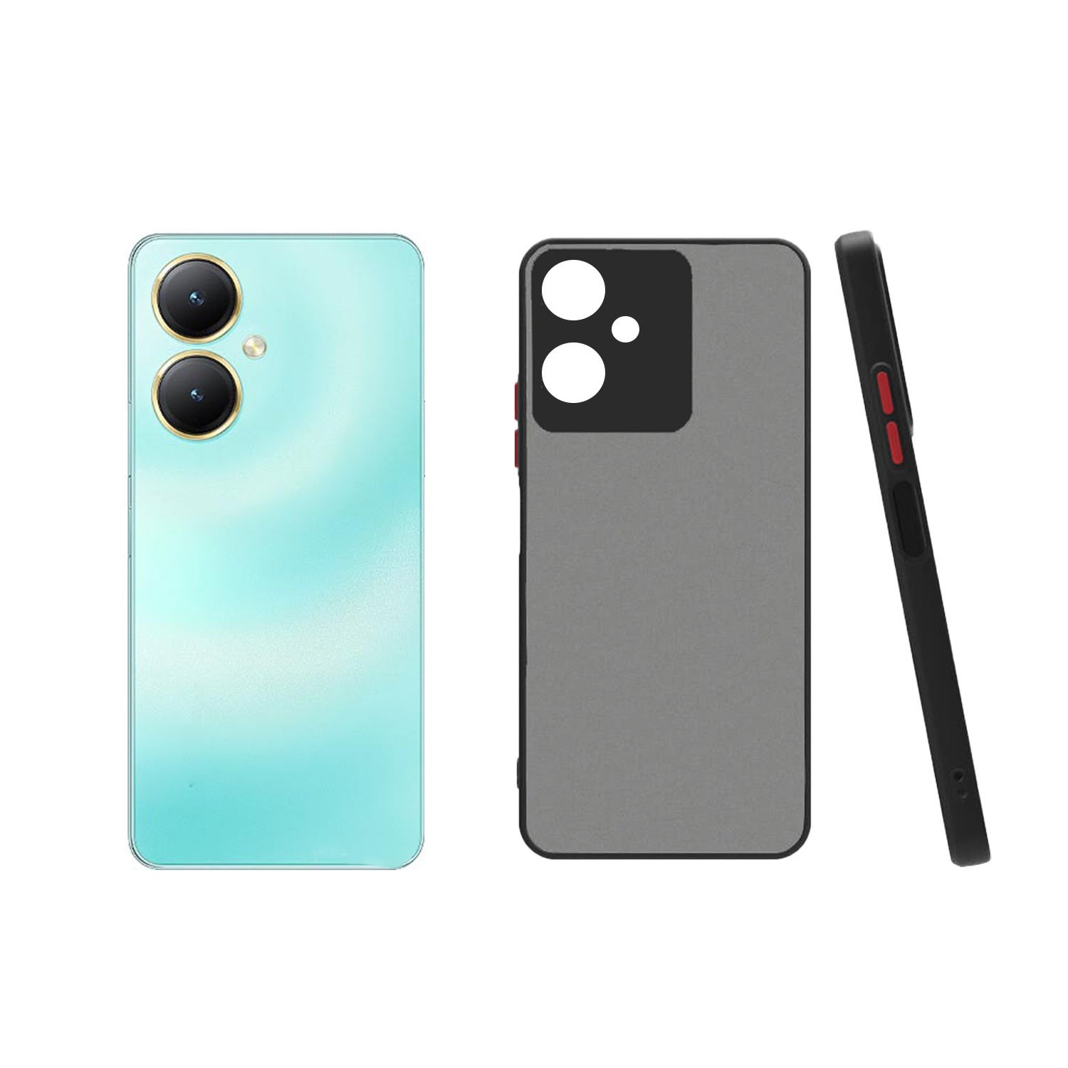 Microcase Vivo Y27 4G /Vivo Y78 5G / Vivo Y36 5G London Serisi Darbeye Dayanıklı Kılıf - Siyah AL3415