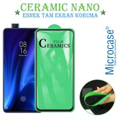 Microcase Xiaomi Mi 9T - Mi 9T Pro Tam Kaplayan Esnek Ceramic Nano Ekran Koruma - Siyah