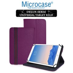 Microcase iPad Air 2 Delüx Serisi Universal Standlı Deri Kılıf - Mor
