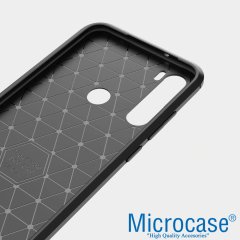 Microcase Xiaomi Redmi Note 8T Brushed Carbon Fiber Silikon Kılıf - Siyah