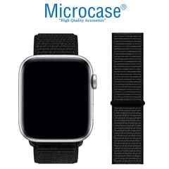Microcase Apple Watch Seri 4-5 40mm Hasır Tasarım Kordon Kayış M-L KY5 Siyah