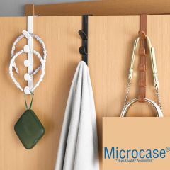Microcase   Taşınabilir  Kapı Arkası Dikey 5 Kancalı  Takı Eşya Çanta   Şapka  Kıyafet  Askısı-AL4833 3 Adet