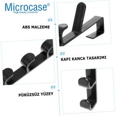 Microcase   Taşınabilir  Kapı Arkası Dikey 5 Kancalı  Takı Eşya Çanta   Şapka  Kıyafet  Askısı-AL4833 3 Adet
