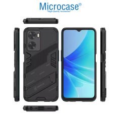 Microcase OnePlus Nord N20 SE Matrix Serisi Armor Standlı Perfect Koruma Kılıf - Siyah