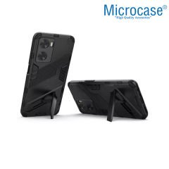 Microcase OnePlus Nord N20 SE Matrix Serisi Armor Standlı Perfect Koruma Kılıf - Siyah