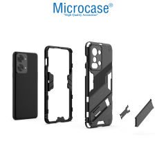 Microcase OnePlus Nord 2T Matrix Serisi Armor Standlı Perfect Koruma Kılıf - Siyah