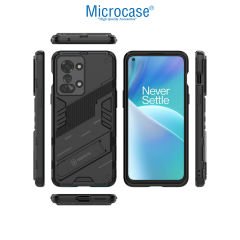 Microcase OnePlus Nord 2T Matrix Serisi Armor Standlı Perfect Koruma Kılıf - Siyah