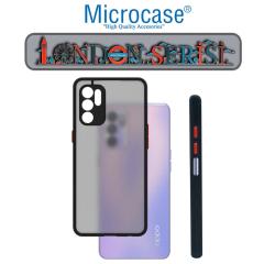 Microcase Oppo Reno 6 London Serisi Sert Kılıf - Buzlu Siyah