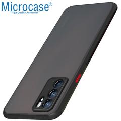 Microcase Oppo Reno 6 London Serisi Sert Kılıf - Buzlu Siyah