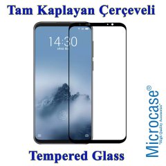 Meizu 16 Plus Tam Kaplayan Çerçeveli Tempered Cam - Siyah