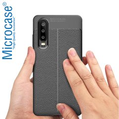 Microcase Huawei P30 Leather Tpu Silikon Kılıf - Siyah