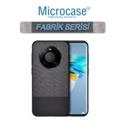 Microcase Huawei Mate 40 Pro Fabrik Serisi Kumaş ve Deri Desen Kılıf - Siyah