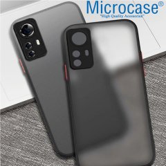 Microcase Xiaomi 12S London Serisi Darbeye Dayanıklı Kılıf - Buzlu Siyah