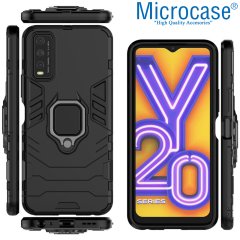 Microcase Vivo Y20 - Y20S Batman Serisi Yüzük Standlı Armor Kılıf - Siyah