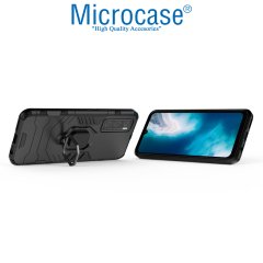 Microcase Vivo Y70 - V20 SE Batman Serisi Yüzük Standlı Armor Kılıf - Siyah